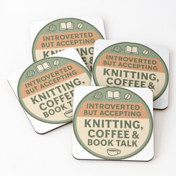 Item preview, Introverted but accepting knitting coffee and book talk designed and sold by Iail Ioa.