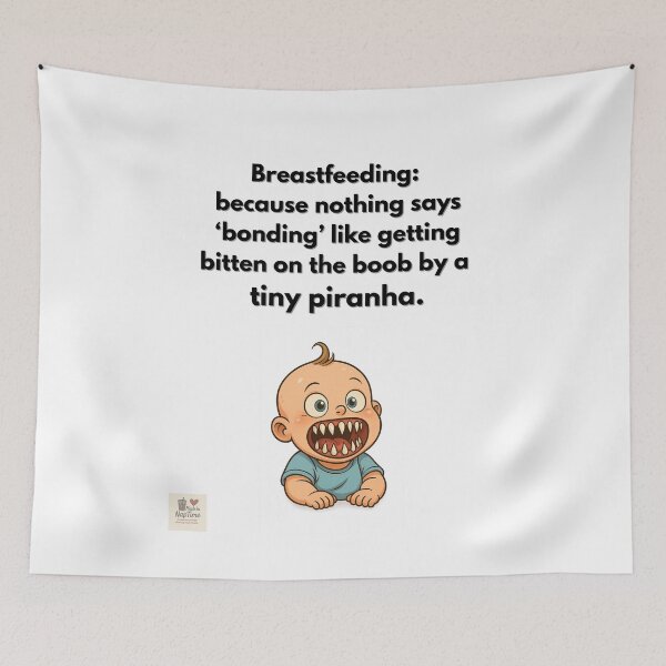 Item preview, Tiny Piranha Baby – Funny Breastfeeding Parenting Quote Design designed and sold by MadeInNapTime.