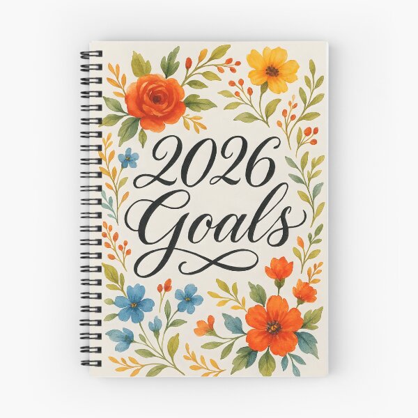 Item preview, 2026 Goals with Watercolor Florals designed and sold by EmeraldeaDesign.