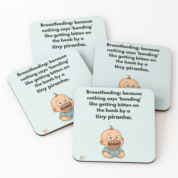 Item preview, Breastfeeding Humor – Tiny Piranha Funny Parenting Quote Design designed and sold by MadeInNapTime.