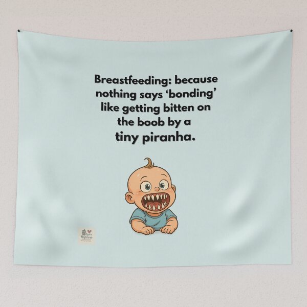 Item preview, Breastfeeding Humor – Tiny Piranha Funny Parenting Quote Design designed and sold by MadeInNapTime.