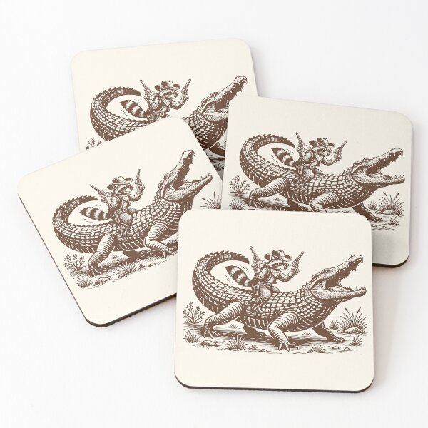 Item preview, Cowboy Raccoon Crocodile Rider Funny Western  designed and sold by Y-Vibes.