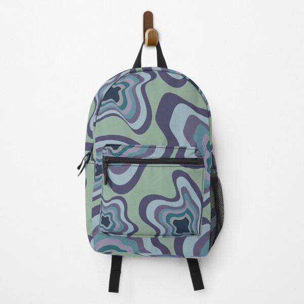 Item preview, Organic abstract shapes with layered color contours on a muted green background designed and sold by Crispifly.
