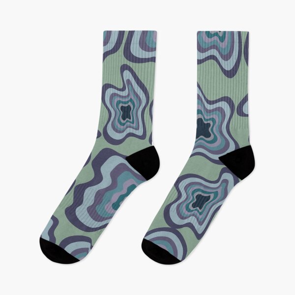 Item preview, Organic abstract shapes with layered color contours on a muted green background designed and sold by Crispifly.