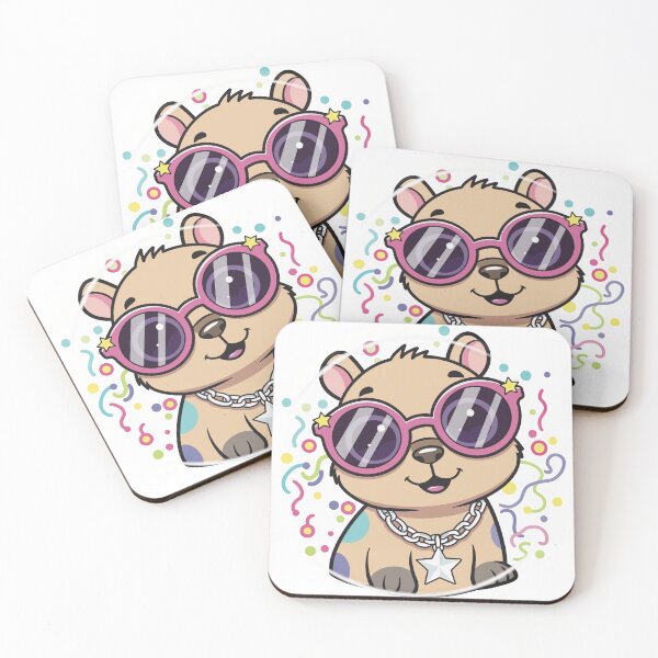 Item preview, Cute Cool capybara with Colorful Sunglasses – Fun Cartoon capybara Design designed and sold by holywarter.