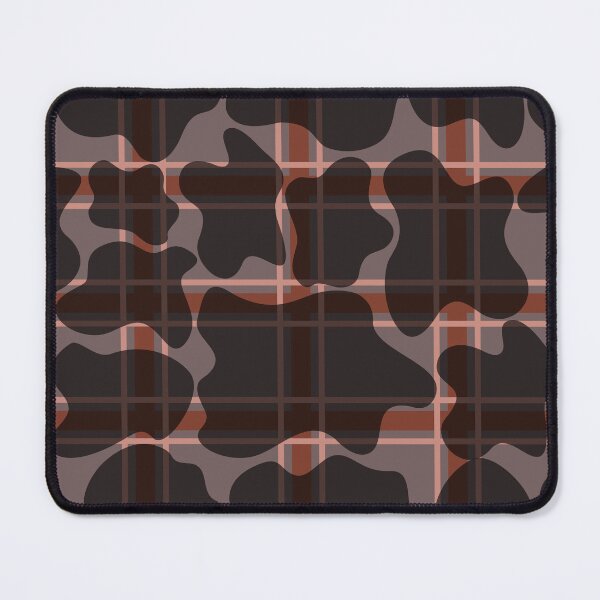 Item preview, Dark brown and gray plaid pattern overlayed with abstract organic shapes designed and sold by Crispifly.