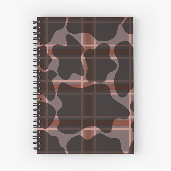 Item preview, Dark brown and gray plaid pattern overlayed with abstract organic shapes designed and sold by Crispifly.
