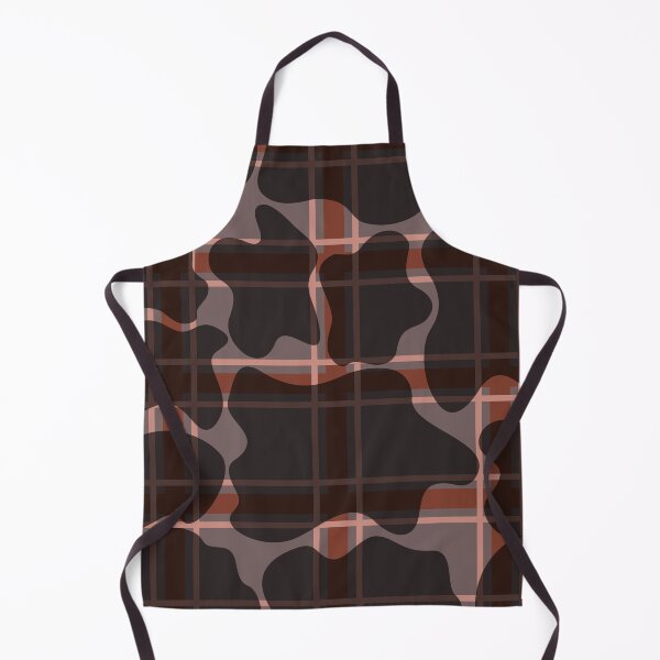 Item preview, Dark brown and gray plaid pattern overlayed with abstract organic shapes designed and sold by Crispifly.