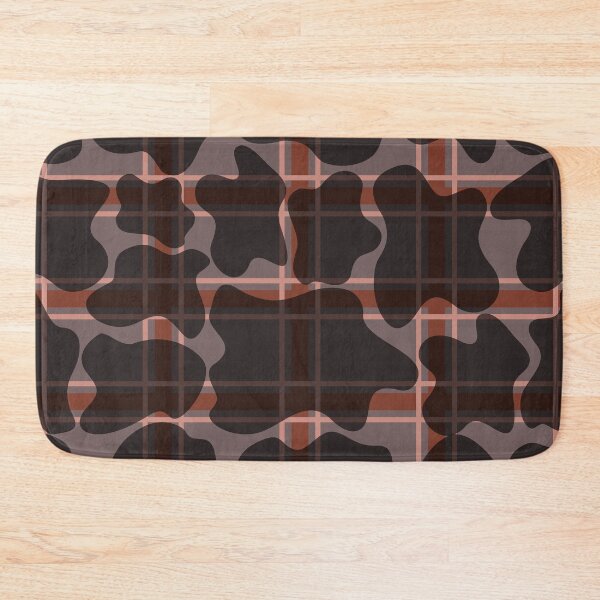 Item preview, Dark brown and gray plaid pattern overlayed with abstract organic shapes designed and sold by Crispifly.