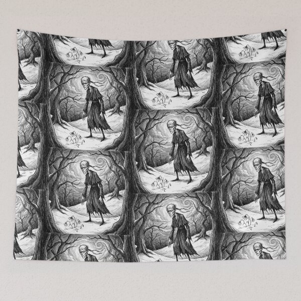 Item preview, Hodr Winter God Ancient Norse God Gothic style illustration designed and sold by Vintage Designs +.