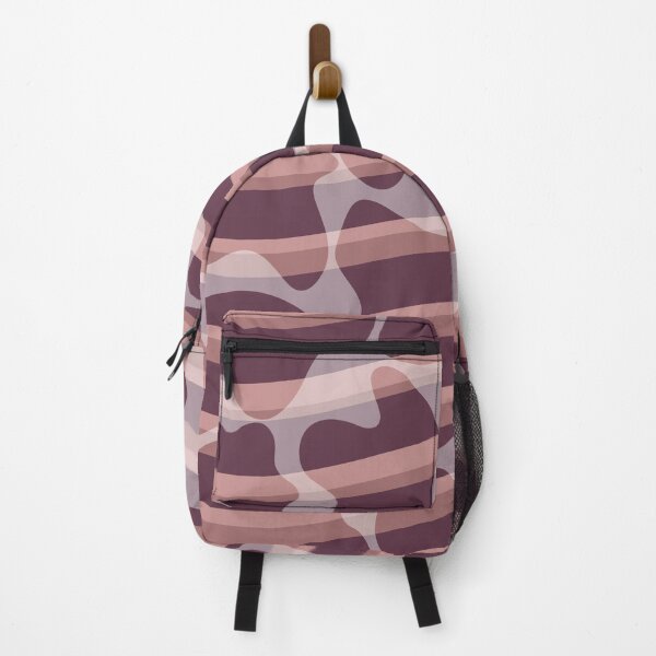 Item preview, Abstract pattern of overlapping wavy stripes in shades of burgundy and muted pink designed and sold by Crispifly.