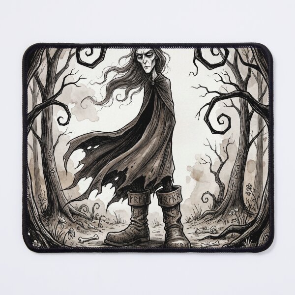Item preview, Vidar Ancient Norse God Gothic style illustration designed and sold by Vintage Designs +.