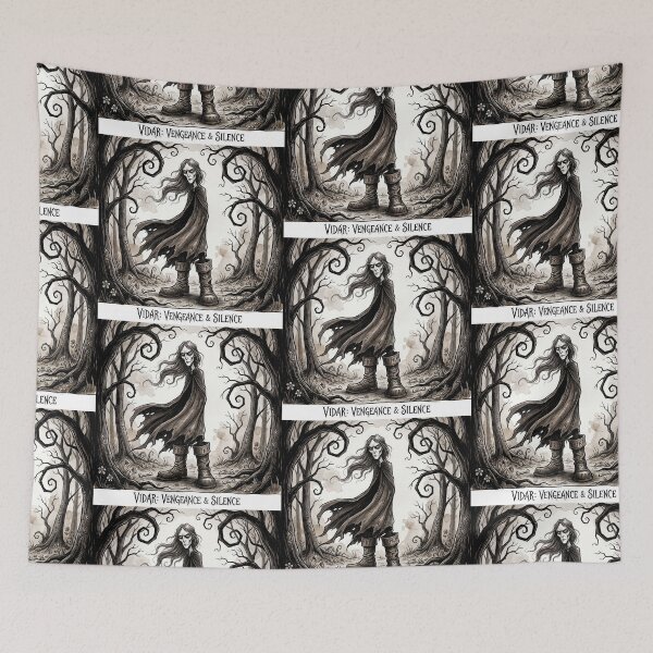 Item preview, Vidar Ancient Norse God Gothic style illustration designed and sold by Vintage Designs +.