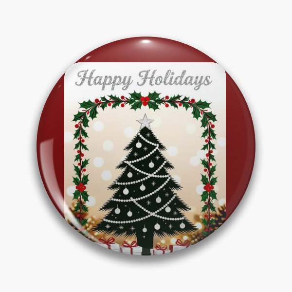 Item preview, Black Christmas Tree & Holly - Happy Holidays designed and sold by DesignsByPrnces.