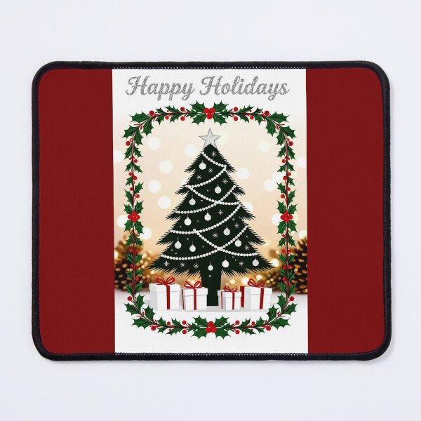 Item preview, Black Christmas Tree & Holly - Happy Holidays designed and sold by DesignsByPrnces.