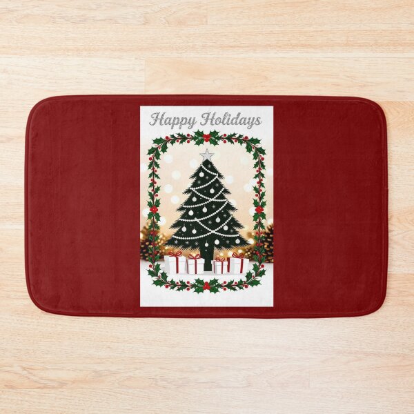 Item preview, Black Christmas Tree & Holly - Happy Holidays designed and sold by DesignsByPrnces.