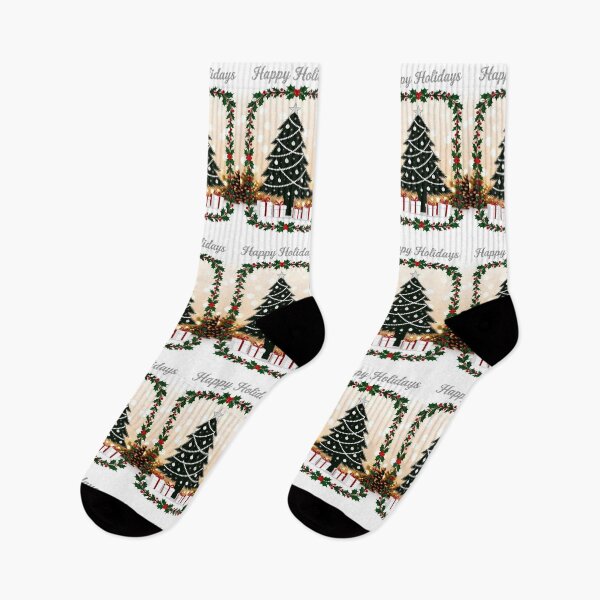 Item preview, Black Christmas Tree & Holly - Happy Holidays designed and sold by DesignsByPrnces.