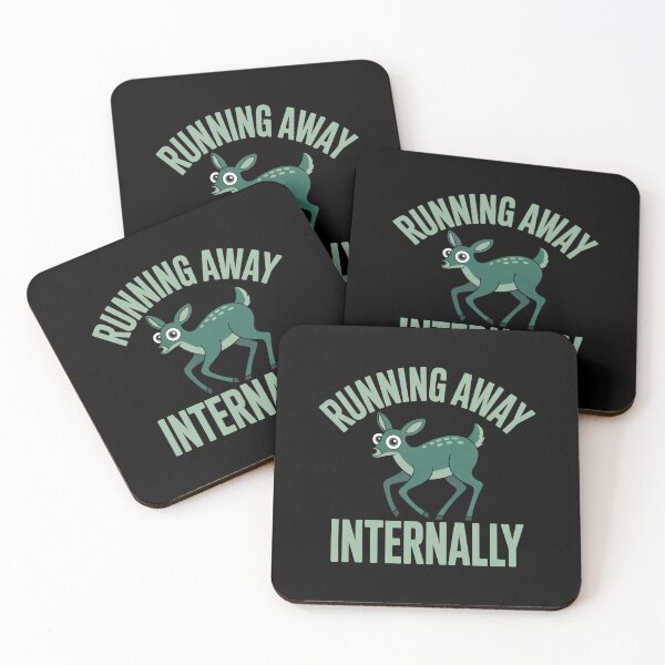 Item preview, Running Away Internally Funny Deer Saying Slogan designed and sold by faridman.