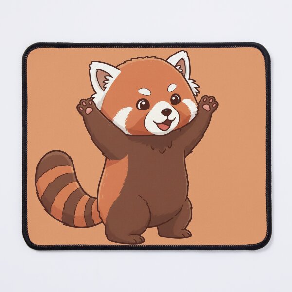 Item preview, Adorable Cheerful Red Panda with Paws Up - Kawaii Animal Art designed and sold by Wild-way Art.
