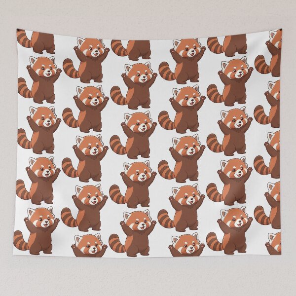 Item preview, Adorable Cheerful Red Panda with Paws Up - Kawaii Animal Art designed and sold by Wild-way Art.