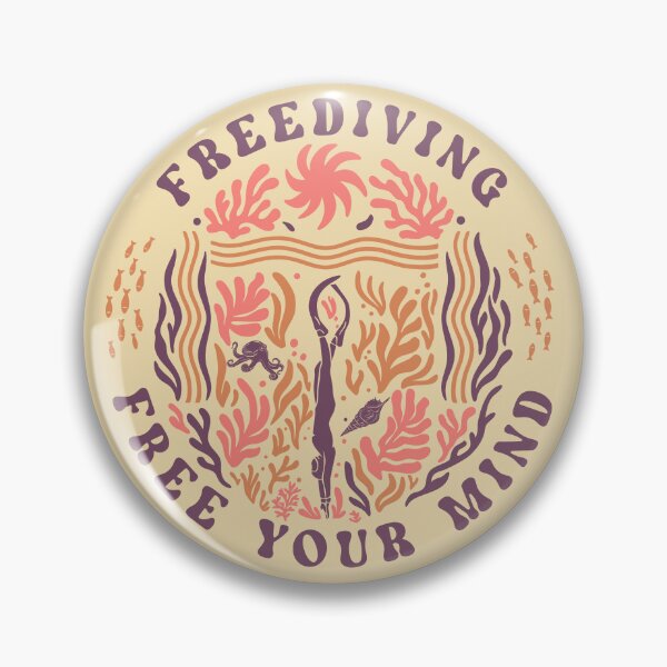 Item preview, Freediving Free Your Mind – Underwater Meditation Ocean Diver & Octopus Art designed and sold by cotros.