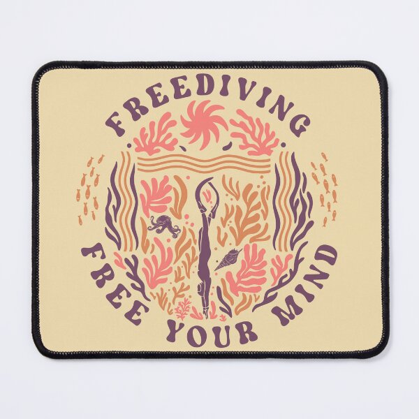 Item preview, Freediving Free Your Mind – Underwater Meditation Ocean Diver & Octopus Art designed and sold by cotros.