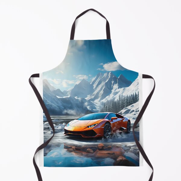 Item preview, Exotic car racing beside frozen lake and towering peaks designed and sold by RevUpDesign.