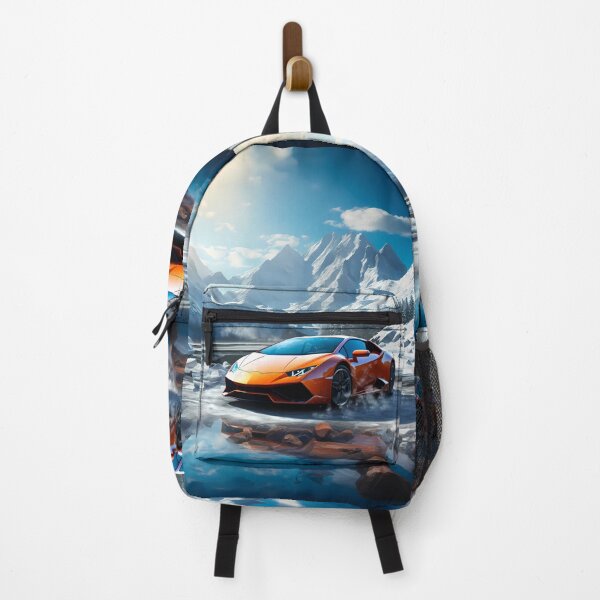 Item preview, Exotic car racing beside frozen lake and towering peaks designed and sold by RevUpDesign.