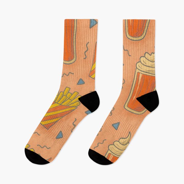 Artikelvorschau, Drawn Milkshakes & Fries – 80s Retro Pattern entworfen und verkauft von RICK-TURNER.