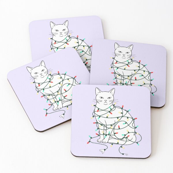 Item preview, Tangled Cat Christmas Lights - Grumpy Feline Ornament  designed and sold by A-ZTEES.