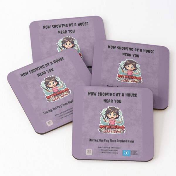 Item preview, Motherhood Scary Movie Poster – Funny Parenting Horror Design designed and sold by MadeInNapTime.