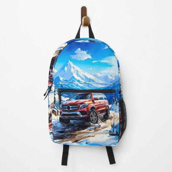 Item preview, Snowy alpine pass with a luxury SUV powering through fresh powde designed and sold by RevUpDesign.