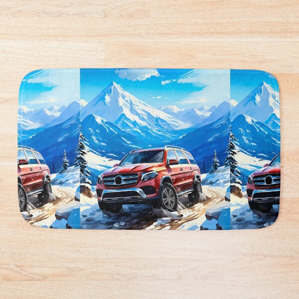 Item preview, Snowy alpine pass with a luxury SUV powering through fresh powde designed and sold by RevUpDesign.