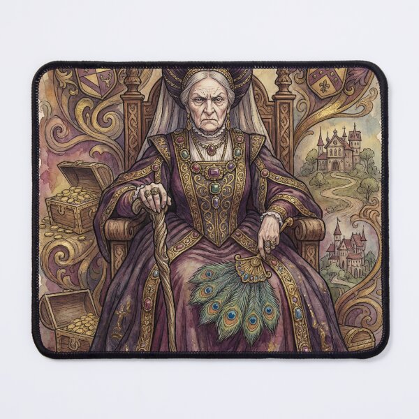 Item preview, Catherine the Regal Matron from Pride and Prejudice character illustration designed and sold by Vintage Designs +.