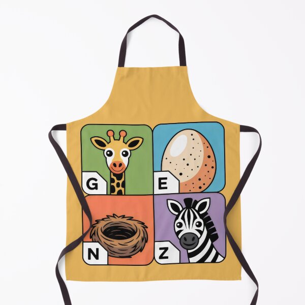 Item preview, GEN Z Alphabet Design with Giraffe, Egg, Nest, Zebra in Colorful Cartoon Squares designed and sold by SplashTastic.