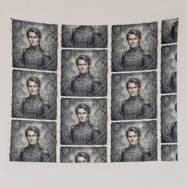 Item preview, Wickham the Deceptive Gentleman Pride and Prejudice character illustration designed and sold by Vintage Designs +.