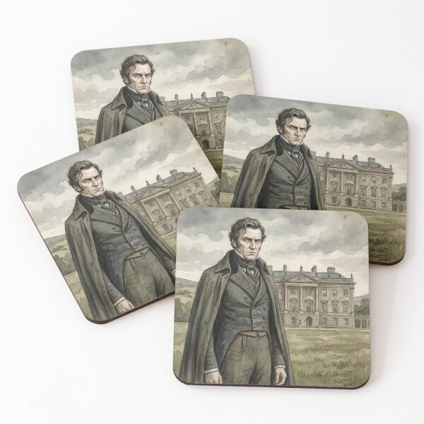 Item preview, Mr Darcy at Pemberley Pride and Prejudice character illustration designed and sold by Vintage Designs +.