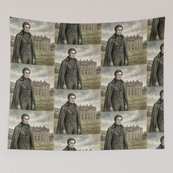 Item preview, Mr Darcy at Pemberley Pride and Prejudice character illustration designed and sold by Vintage Designs +.