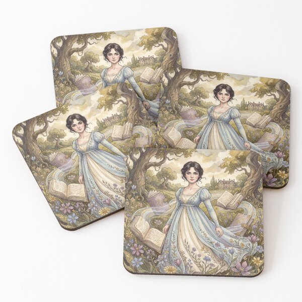 Item preview, Elizabeth Bennet Pride and Prejudice character illustration designed and sold by Vintage Designs +.