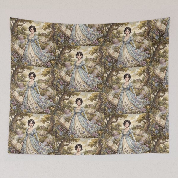 Item preview, Elizabeth Bennet Pride and Prejudice character illustration designed and sold by Vintage Designs +.
