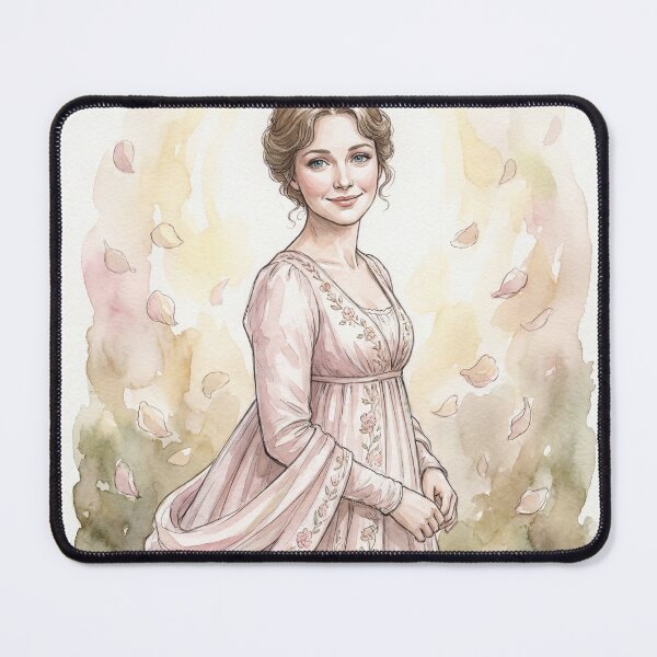 Item preview, portrait of Jane Austen Pride and Prejudice author character illustration designed and sold by Vintage Designs +.