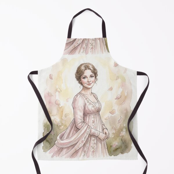 Item preview, portrait of Jane Austen Pride and Prejudice author character illustration designed and sold by Vintage Designs +.