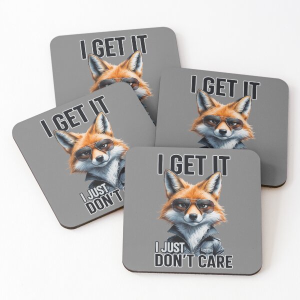 Item preview, Cool Fox, I Just Don't Care, Funny Sarcastic Quote designed and sold by QuirkySpark.