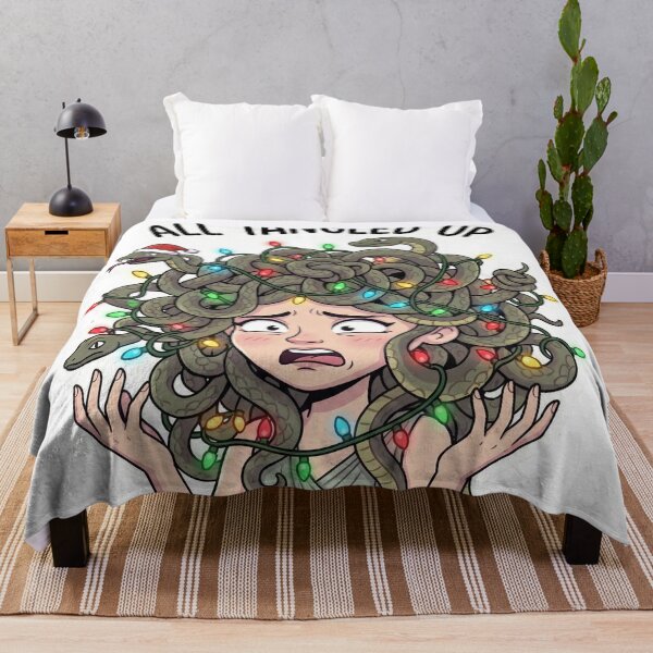 Item preview, Medusa All Tangled Up - Funny Christmas Lights Mythology Design designed and sold by MythoWorldddd.