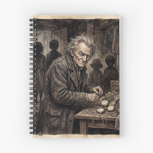 Item preview, Fagin from Oliver Twist Characters from Dickens series illustration watercolor art designed and sold by Vintage Designs +.