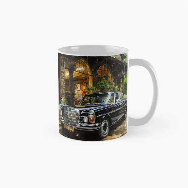 Item preview, Vintage sedan shining on rainy cobblestone courtyard designed and sold by RevUpDesign.