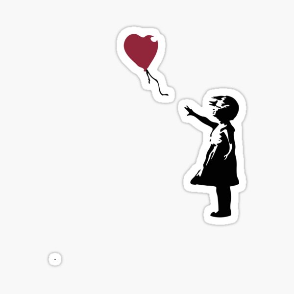 Girl With Red Balloon, Banksy, Streetart Street Art, Grafitti, Artwork, Design For Men, Women, Kids Sticker