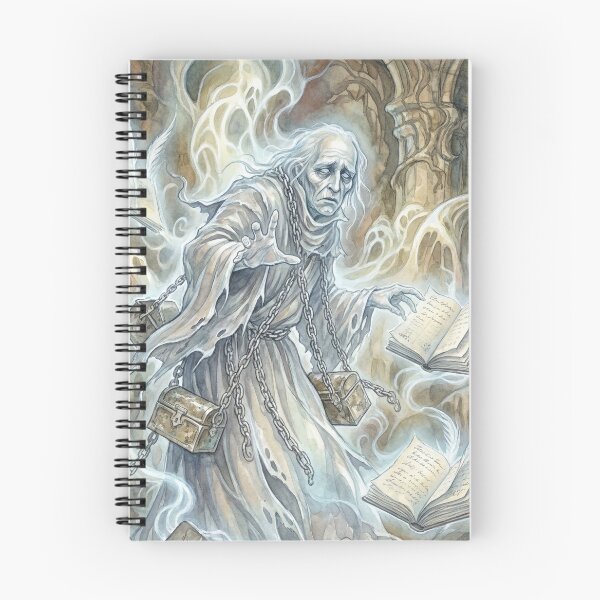 Item preview, The Ghost of Marley Characters from Dickens series illustration watercolor art designed and sold by Vintage Designs +.