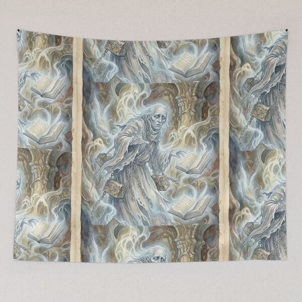 Item preview, The Ghost of Marley Characters from Dickens series illustration watercolor art designed and sold by Vintage Designs +.