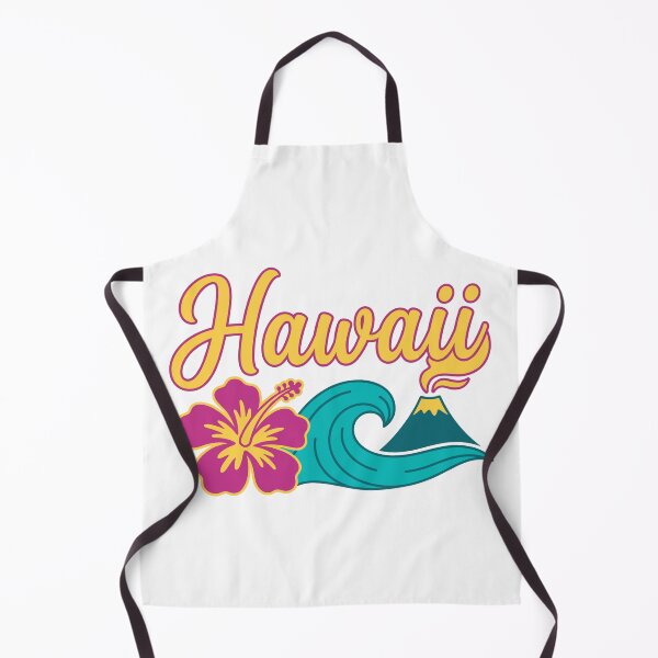 Item preview, Hawaii Tropical Script Typography with Hibiscus Flower Wave and Volcano Design designed and sold by CreativeHymms.